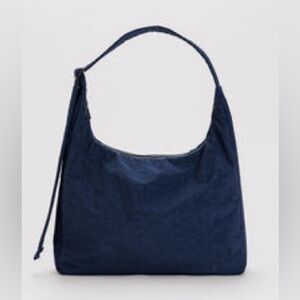 Baggy Nylon Shoulder Bag in Navy